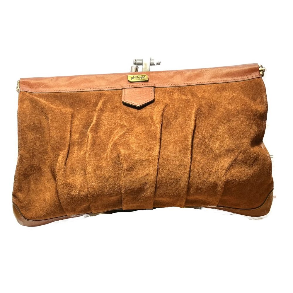 PHILLIPPE ORANGISH RED OVERSIZED CLUTCH VINTAGE